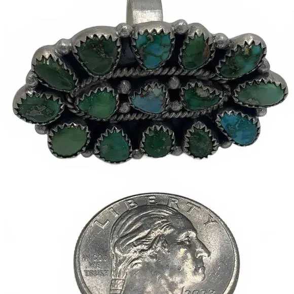 Sonoran Gold Turquoise Ring in Adjustable Sterling Silver Band - Picture 5 of 8